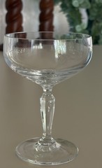 Vtg Heritage Mikasa Clear Crystal Hand Blown Champagne Coupe Glasses Set of 6