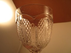 Vintage EAPG Clear Glass Buckle Wine Cordial Goblet