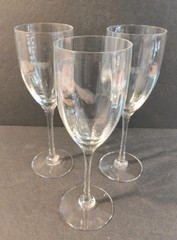Orrefors Optica Symphony Crystal Glasses SET OF 3 Ridged Wine Water Glass 8.75″
