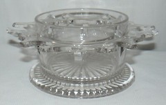 Set of 6 Wine Glasses W/ Glass Caddy Bowl Ruby Red Clear & Optic Stemmed