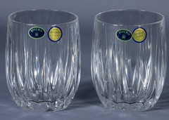 2 BOHEMIA CLEAR European Crystal Barrel DOF Tumbler 11 oz. Glasses #2