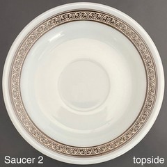 Pyrex Tableware by Corning Mocha 2 Piece 796 Cup Saucers c1960s Made in USA