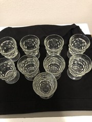 9 Colony Whitehall Cubist Clear Flared Footed Iced Tea Glasses RETIRED VTG