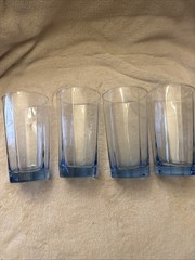 VINTAGE ANCHOR HOCKING REFLECTIONS TUMBLER Light Blue Glass Tumbler Set Of 4
