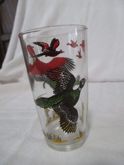 Set of 4~Vtg 1950s Hazel Atlas PHEASANT HUNTING DRINKING GLASSES~5″ Tumblers