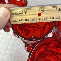 VTG Set of 7 Fostoria Argus Ruby Red Water Iced Tea Wine Footed Goblets 5”