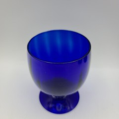 Vintage Morgantown Ribbed Optic Colbalt Footed Glass Tumbler Cordial Liquor – 4