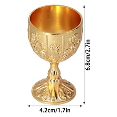 2pcs Brass Goblet Chalice Cup – Mini Medieval Wine Cup 1.7×2.7 in,30ml | Food…