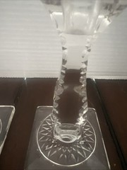 Edwardian Fry Co., Colonial Candleholders Elegant Vintage Crystal Clear Glass(2)