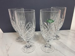 DUBLIN Shannon Crystal by Godinger 14 oz Wine/Water Goblets Glasses Set of 4 NEW