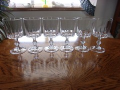 Wine RCR Cut Crystal 6 1/8″ Knob Stem Vertical Cut – Set of 6