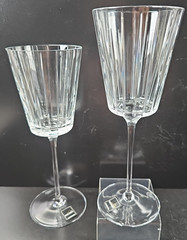 2 Rogaska Avenue All Purpose Goblets Set Crystal Vertical Cut Clear Stemware Lot