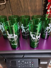 Collectable FUN Forest Green Glasses from the late 50s IN GREAT CONDITION .