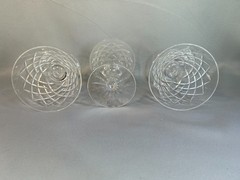 Vintage 3 Waterford Crystal Adare Claret Wine Glasses Old Acid Stamp
