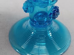 Mid 19th Century British Hand Blown Blue Threaded Glass Roemer Circa 1840s C