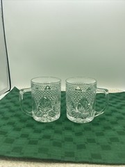 Set Of 2 Luminarc France Clear Handled Mug Cup Elegant Bar Glassware