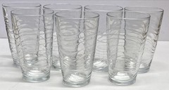 Libbey Orbita Wave Drinking Glasses Ice Tea Cooler Glass 16oz Tumblers Set/7 VTG