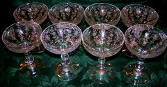 8 Gorgeous Clear Duncan-Miller First Love Champagne Saucer Sherbet 5 Inch Stems