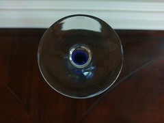 Lenox GEMS Blue Wine Glass Fine Crystal White Jewel Tone Tall Stem Replacement