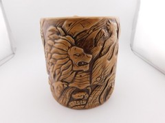 Disney Parks Animal Kingdom Mug 3D Tree of Life Carved Wood Jungle Animal Coffee