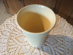 Vintage Ivory Fiesta Tumbler. 4.5″ H x 3.25″ D.