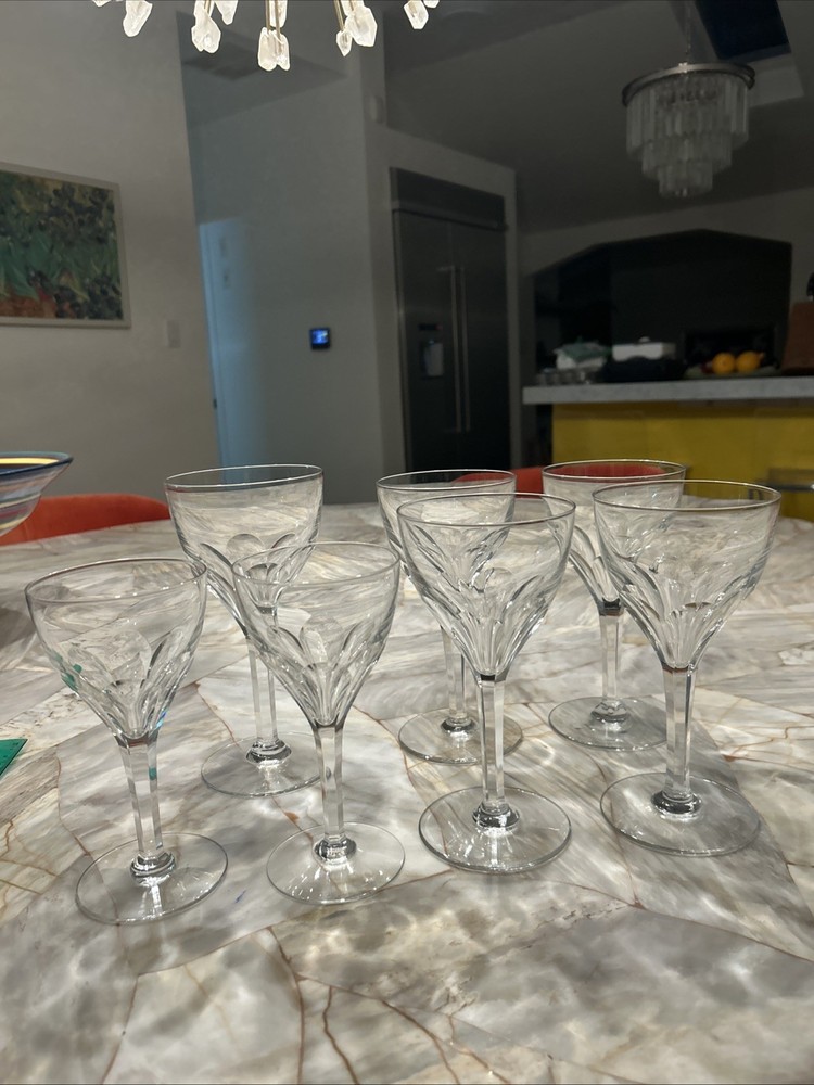 Val St Lambert? Wine & Goblet Glasses Set 7 Varied