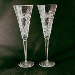 WATERFORD 12 DAYS of CHRISTMAS CHAMPAGNE FLUTES, 2 Turtle Doves, 10 1/4″, 2PCS