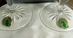 Rare NIB~PAIR Waterford Crystal *Wishes* Toasting Flutes, *Achievement* 139906
