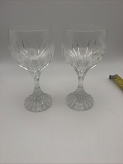 Baccarat Massena Crystal Wine Glasses 6.25” Set of 2 France Signed