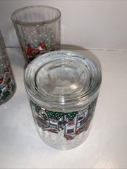 SET OF 4 LUMINARC D’ARQUES DUBLIN 1992 CHRISTMAS HOLIDAY VILLAGE ROCKS GLASSES