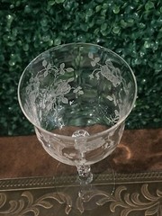 Vintage Fostoria Willowmere 7-1/8” Water Wine Glass 6024 Stem 333 Etch 10oz