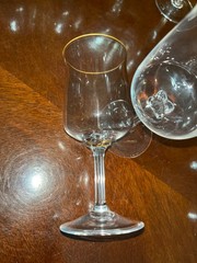 Set of 35 Lenox Crystal Glasses Intrigue Gold Trim 12 Wine 12 Water 11 Champaign