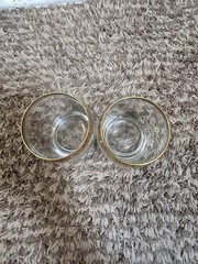 2 Vintage Imperial Old Fashioned Whisky Rocks Wine Glasses 24kt Gold Rim 6oz EUC