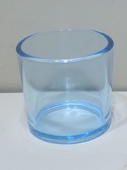 ✨VINTAGE✨ BEAUTIFUL 2″ Blue Glass TUMBLER, Tea Light Candle Holder & More