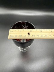 Bohemian Ruby Red Wine Goblet 5”