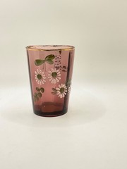 Antique Beaumont? Moser? Amethyst Enamel Decorated Paneled Tumbler