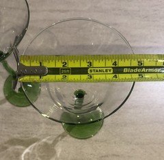 Lot Of 4 Libbey Courbe Green Wiggle Martini Glasses 12oz