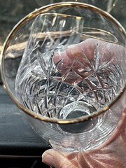 Lenox USA Cut Crystal Glasses with Gold Rim – Set of 4 (Tumblers)