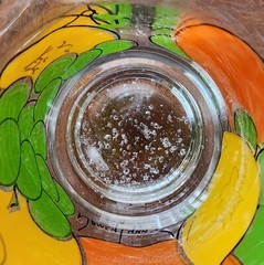 2 Vintage 70’s Nancy Lynn Signed Smiling Happy Fruit 5.5″ Drinking Glass Tumbler
