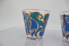 Georges Briard Signed Mid-Century Art Nouveau Old Fashion Glasses (Set of 4)