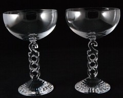 Set of Cristal d’Arques France Millenniu, Coupe Champagne/Sparkling Wine Glasses