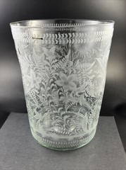 Antique 18th Century Cut Wheel Engraved Glass 10 1/2″ Grape Rinser / Flip Bucket