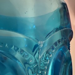 L.E. Smith BLUE «Moon and Stars» Water Drinking Goblet **Minor Issues