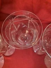 Vintage Set 5 Art Deco Etched Water Goblets MCB34 By McBride Retired Rare Find