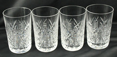 Set 4 Waterford Clare Heavy Crystal Tumblers Cut 4 5/8″ Tall 10oz Flat