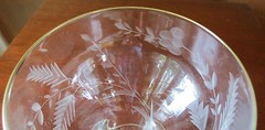 Unknown UNK8059 Floral Cut Gold Ball Stem Water Goblet(s)