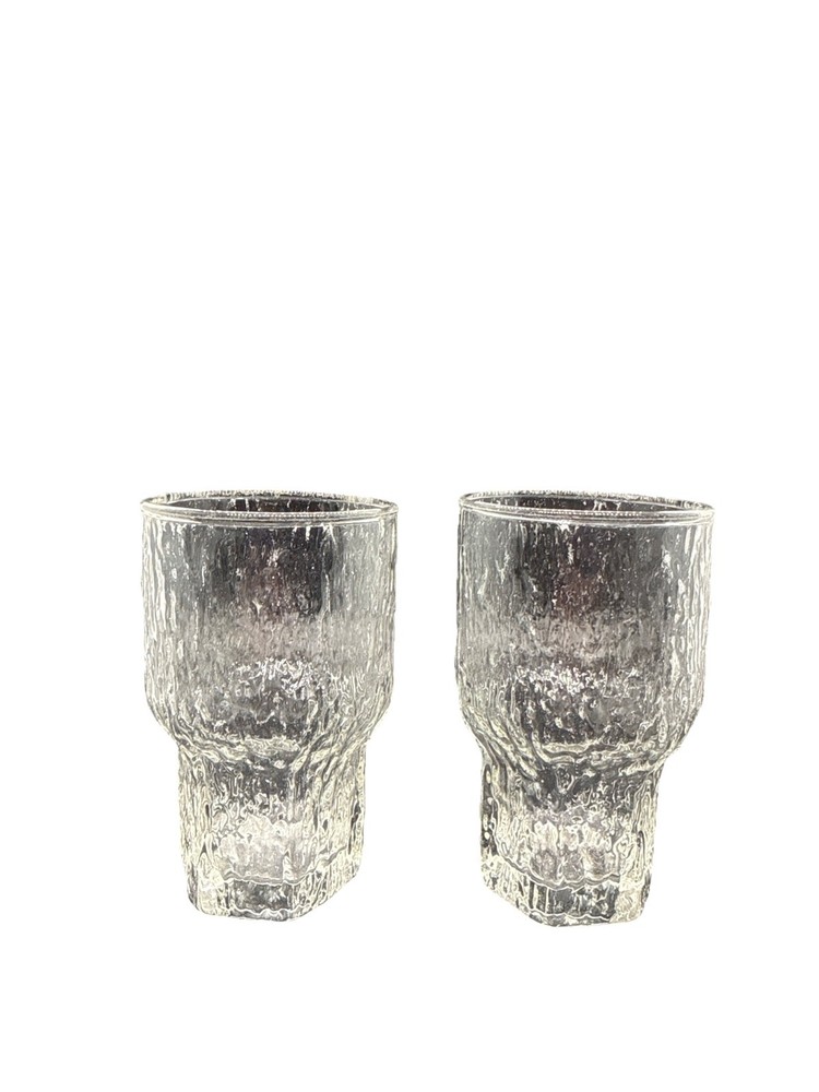 Set of 2 IITTALA Glass Finland – ASLAK 4″ JUICE GLASSES MCM