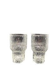 Set of 2 IITTALA Glass Finland – ASLAK 4″ JUICE GLASSES MCM