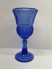 AVON Fostoria Cobalt Blue Glass Goblets George Washington