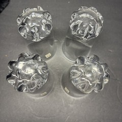 Four SASAKI Vintage Fine Art Glass Crystal Glasses Heavy Swirl Base to Fine Rim